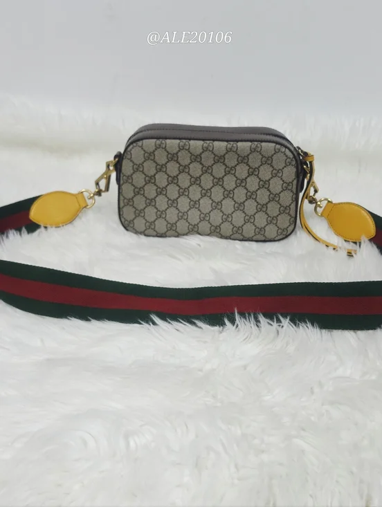 Gucci Supreme Camera Messenger Bag Brown GG Canvas Crossbody Unisex - Picture 4 of 16